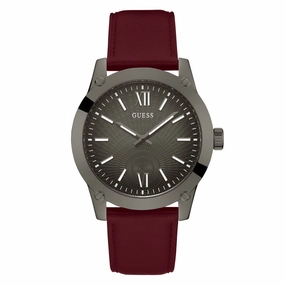 GUESS Mens Burgundy Gunmetal Analog Watch GW0628G4