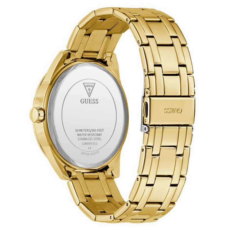 Guess Mens Gold Tone Analog Watch