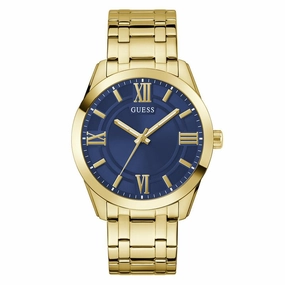 Guess Mens Gold Tone Analog Watch