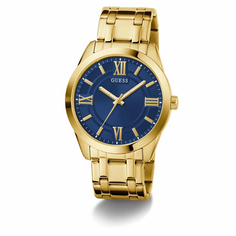 Guess Mens Gold Tone Analog Watch