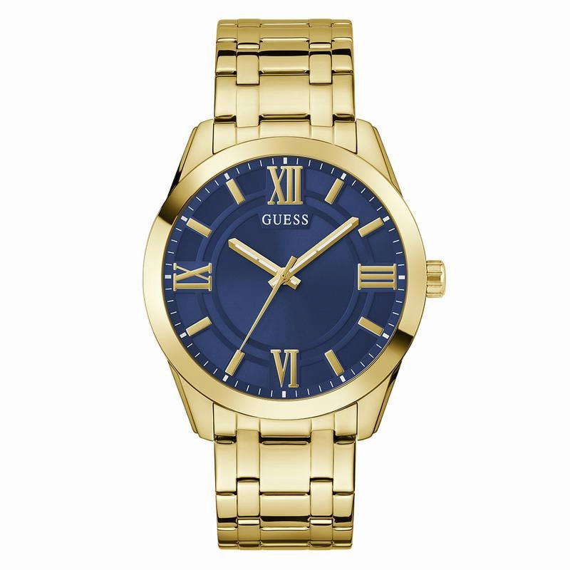 Guess Mens Gold Tone Analog Watch