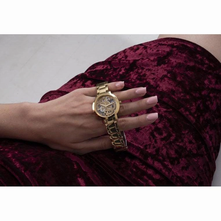 Guess Quattro Clear Gold Tone Analog Ladies Watch GW0300L2