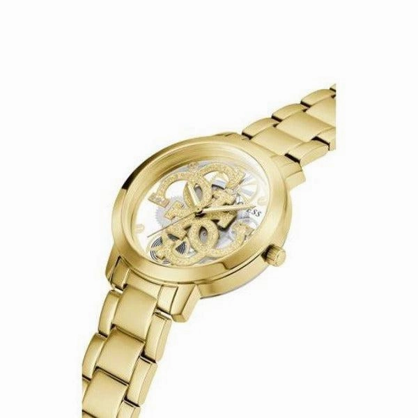 Guess Quattro Clear Gold Tone Analog Ladies Watch GW0300L2