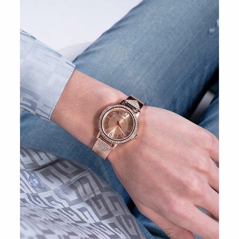 Guess Tri Luxe Ladies Rose Gold Tone Ladies Watch GW0474L3