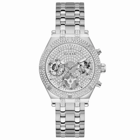 Guess Women's Silver Tone Multi-function Silver Dial Watch