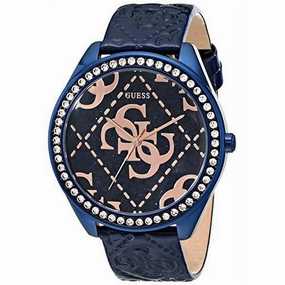 Guess Women's Watch - Iconic Blue Quartz Blue Dial Genuine Leather Strap | U0473L1