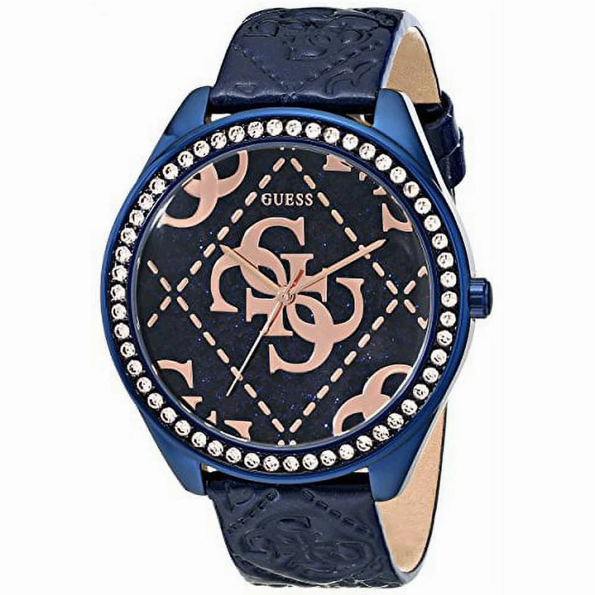 Guess Women's Watch - Iconic Blue Quartz Blue Dial Genuine Leather Strap | U0473L1