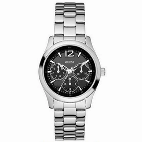 Guess Women's Watch - Veranda Black Dial Silver Stainless Steel Bracelet | W95101L1