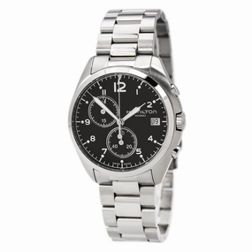 Hamilton H76512133 Men' s Khaki Pilot Pioneer Black Dial Steel Bracelet Chronograph Watch
