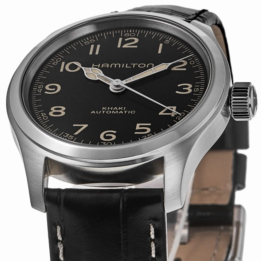 Hamilton Khaki Field Murph 38mm Automatic Black Dial Leather Strap Men's Watch H70405730