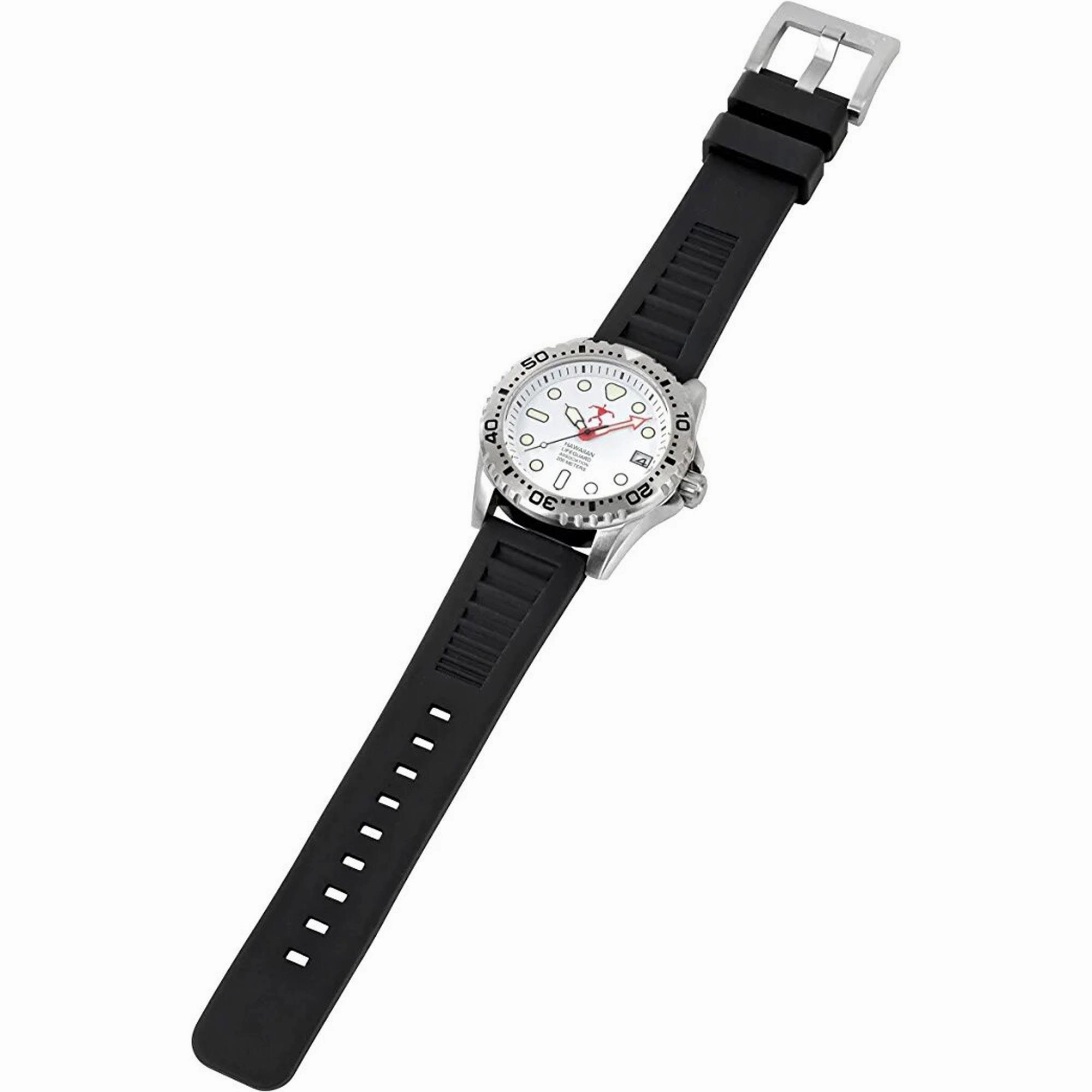 Hawaiian Lifeguard Association Men's Watch - Date Rotating Bezel White Dial | HLA 5404
