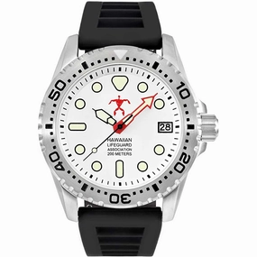 Hawaiian Lifeguard Association Men's Watch - Date Rotating Bezel White Dial | HLA 5404