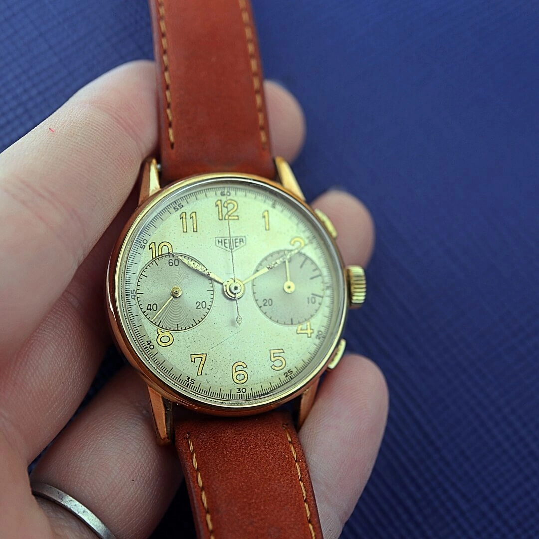 Heuer Chronograph, Circa 1945 Mens Vintage Watch