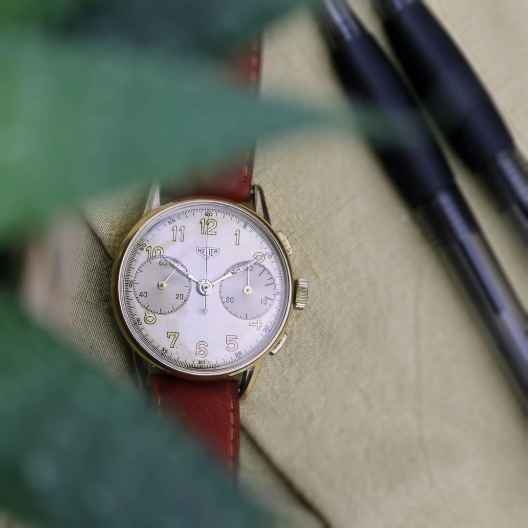 Heuer Chronograph, Circa 1945 Mens Vintage Watch