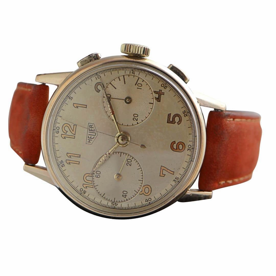 Heuer Chronograph, Circa 1945 Mens Vintage Watch