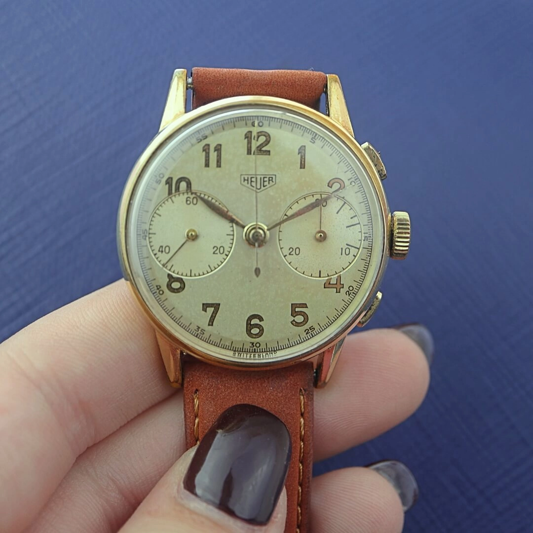 Heuer Chronograph, Circa 1945 Mens Vintage Watch