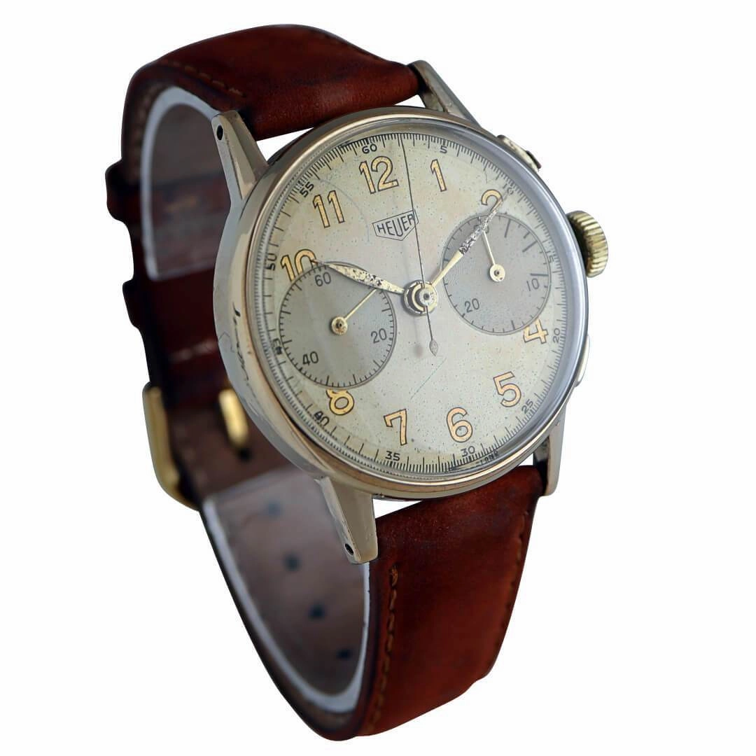Heuer Chronograph, Circa 1945 Mens Vintage Watch