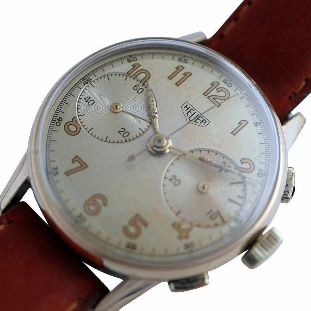 Heuer Chronograph, Circa 1945 Mens Vintage Watch