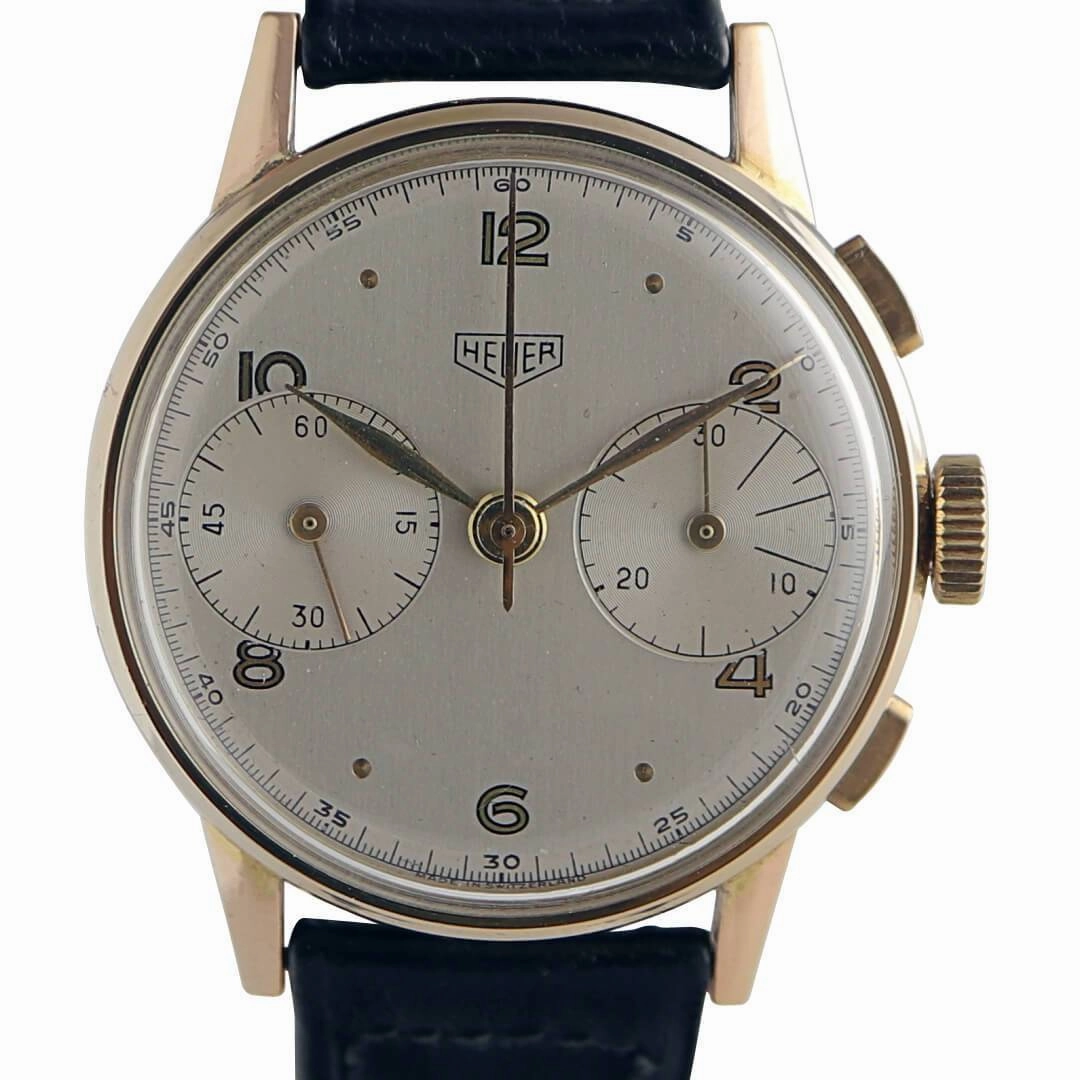 Heuer Ref. 349, Circa 1940s, Mens Gold Plated Vintage Watch