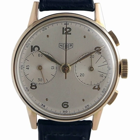 Heuer Ref. 349, Circa 1940s, Mens Gold Plated Vintage Watch
