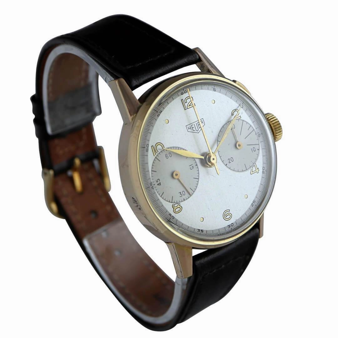 Heuer Ref. 349, Circa 1940s, Mens Gold Plated Vintage Watch