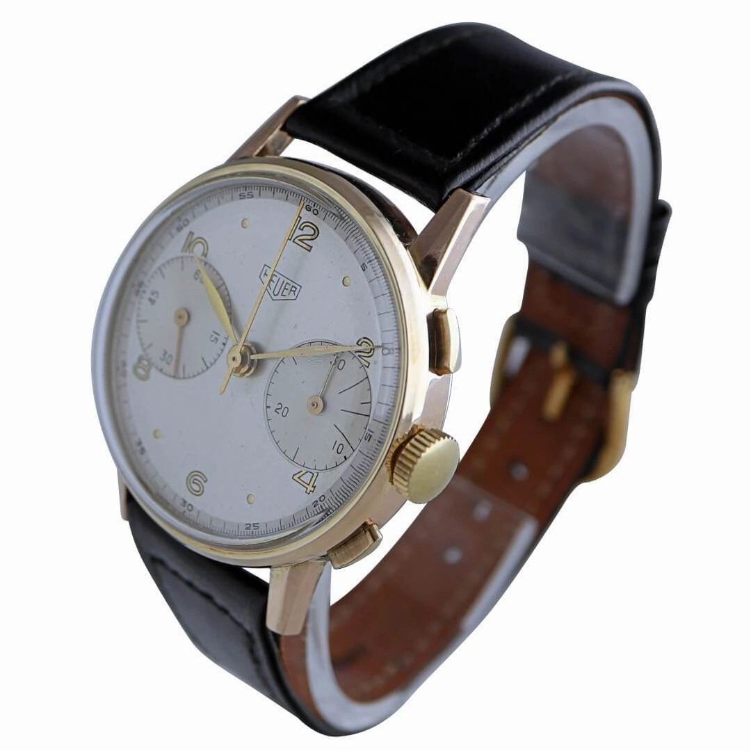 Heuer Ref. 349, Circa 1940s, Mens Gold Plated Vintage Watch