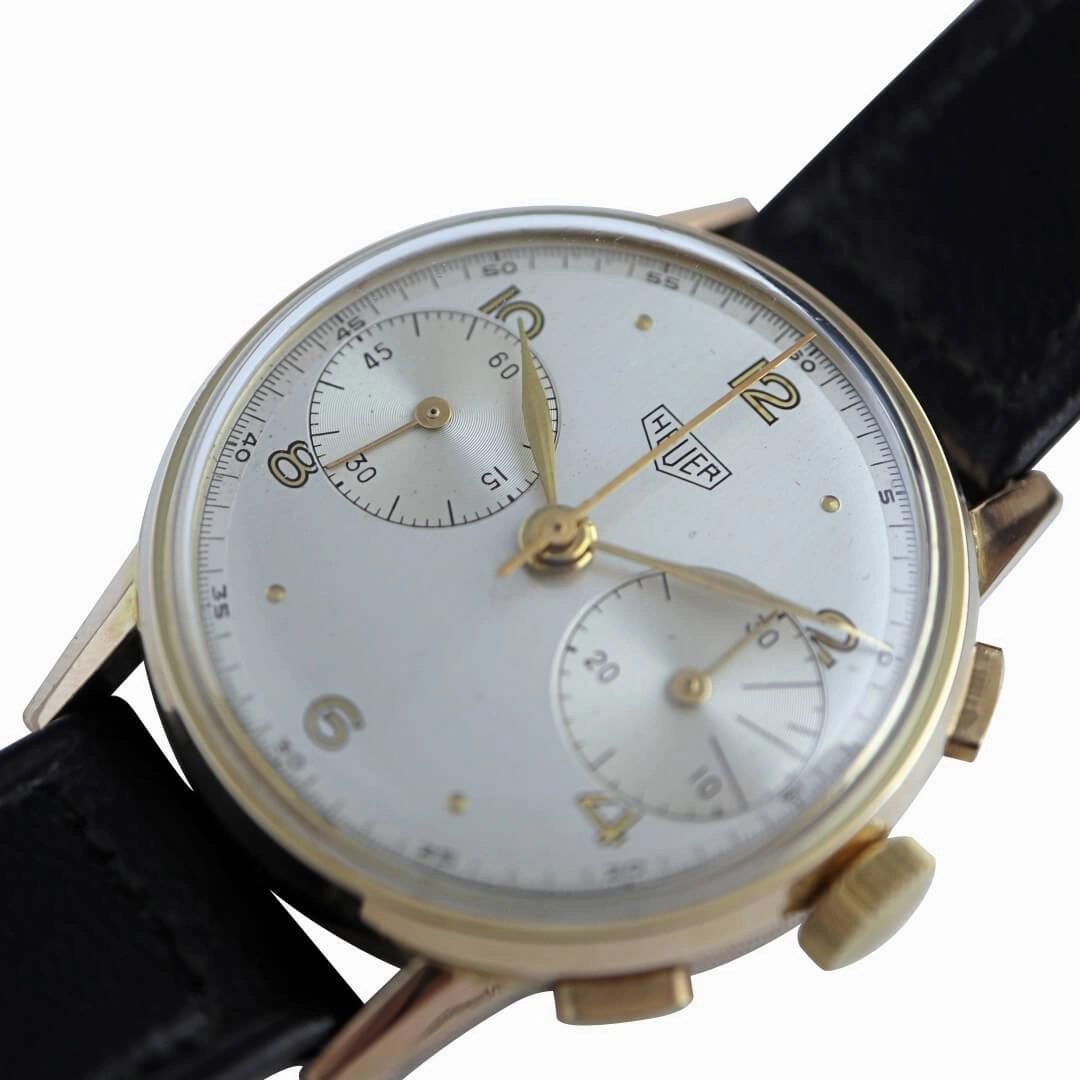 Heuer Ref. 349, Circa 1940s, Mens Gold Plated Vintage Watch