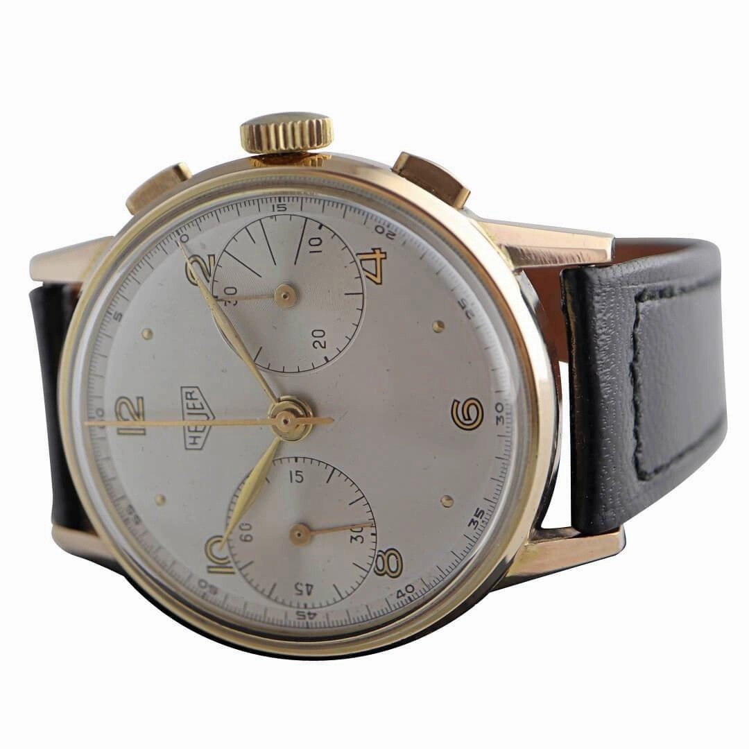 Heuer Ref. 349, Circa 1940s, Mens Gold Plated Vintage Watch