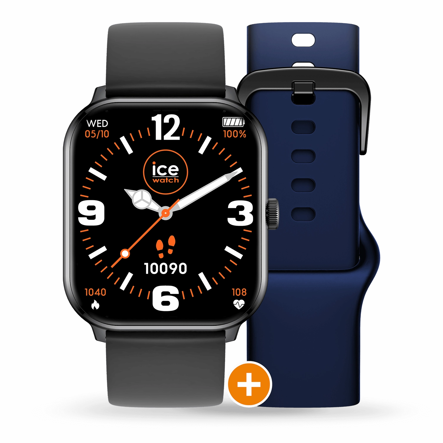 Ice Watch - Smart 1.0 Black, Comes With Black & Navy Straps