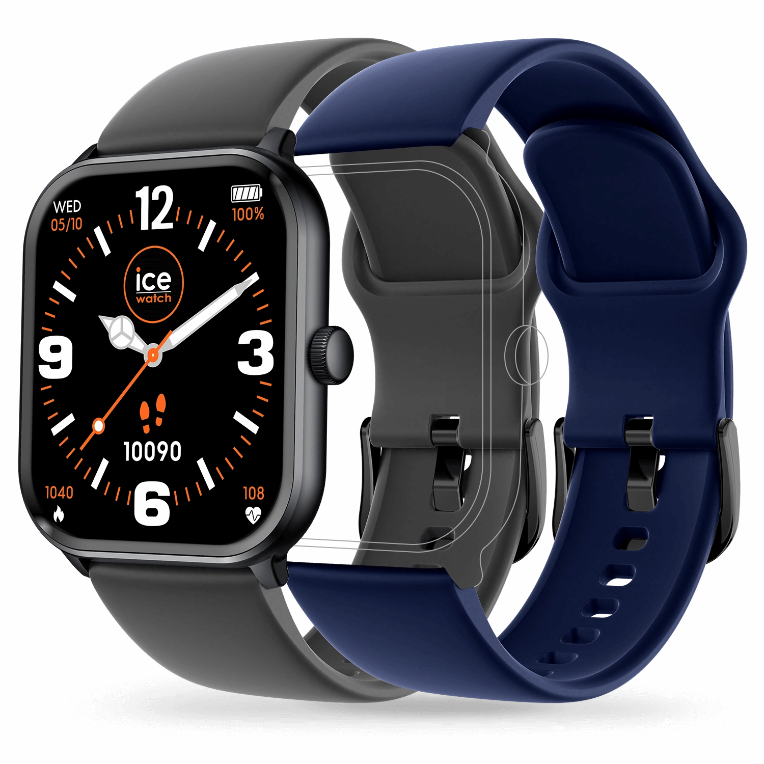 Ice Watch - Smart 1.0 Black, Comes With Black & Navy Straps