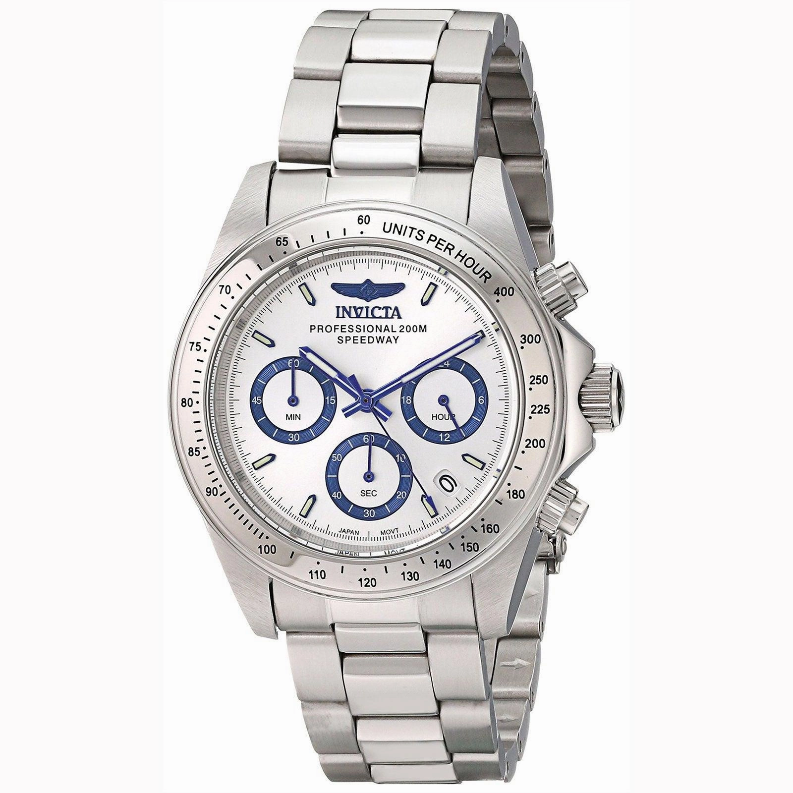 Invicta 17311 Men's Speedway Silver Dial Quartz Chronograph Steel Bracelet Dive Watch