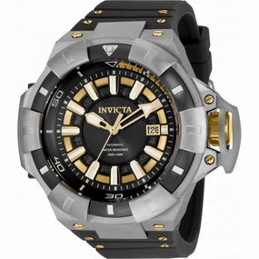 Invicta Men's Automatic Watch - Akula Black and Gold Dial Silicone Strap | 31876
