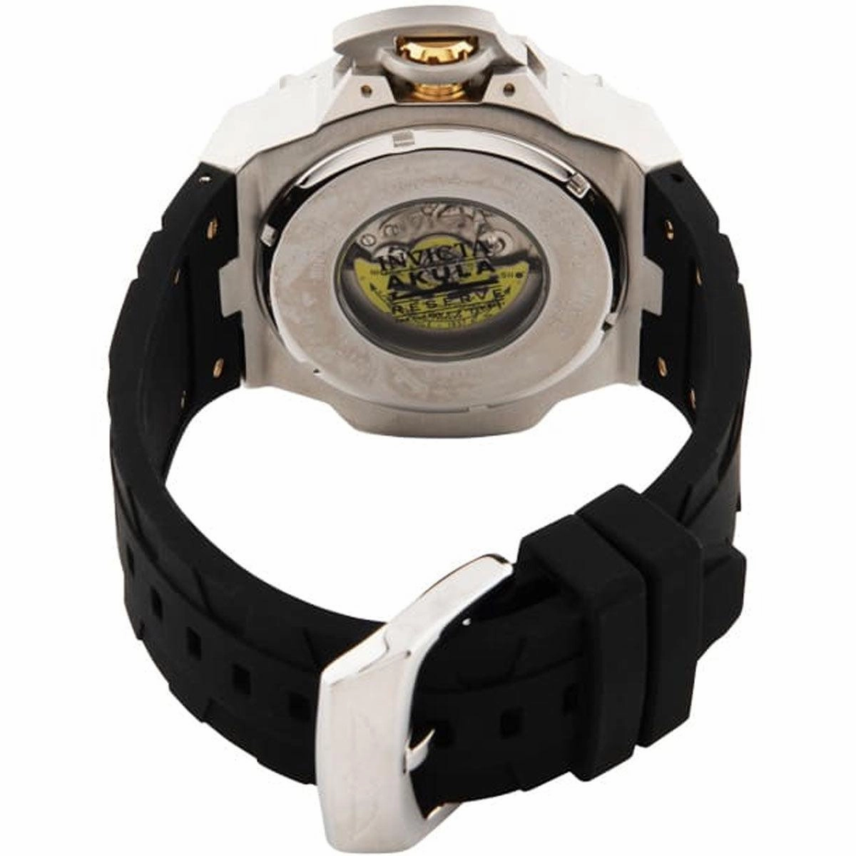Invicta Men's Automatic Watch - Akula Black and Gold Dial Silicone Strap | 31876