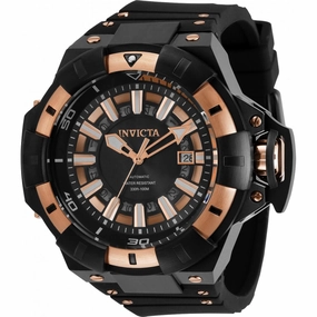 Invicta Men's Automatic Watch - Akula Black and Rose Gold Dial Rubber Strap | 31882