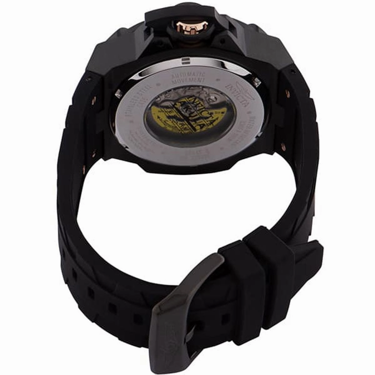 Invicta Men's Automatic Watch - Akula Black and Rose Gold Dial Rubber Strap | 31882