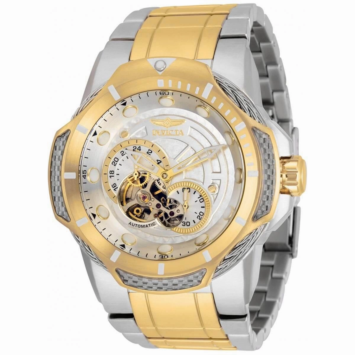 Invicta Men's Automatic Watch - Bolt Gold and Silver Dial Two Tone Bracelet | 31175