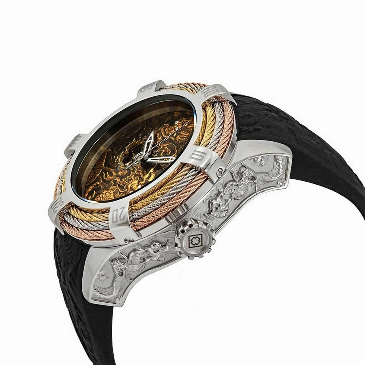 Invicta Men's Automatic Watch - Bolt Open Heart Brown Dial Black Strap | 27875