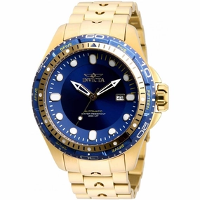 Invicta Men's Automatic Watch - Hydromax Blue Dial Yellow Gold Bracelet | 32240