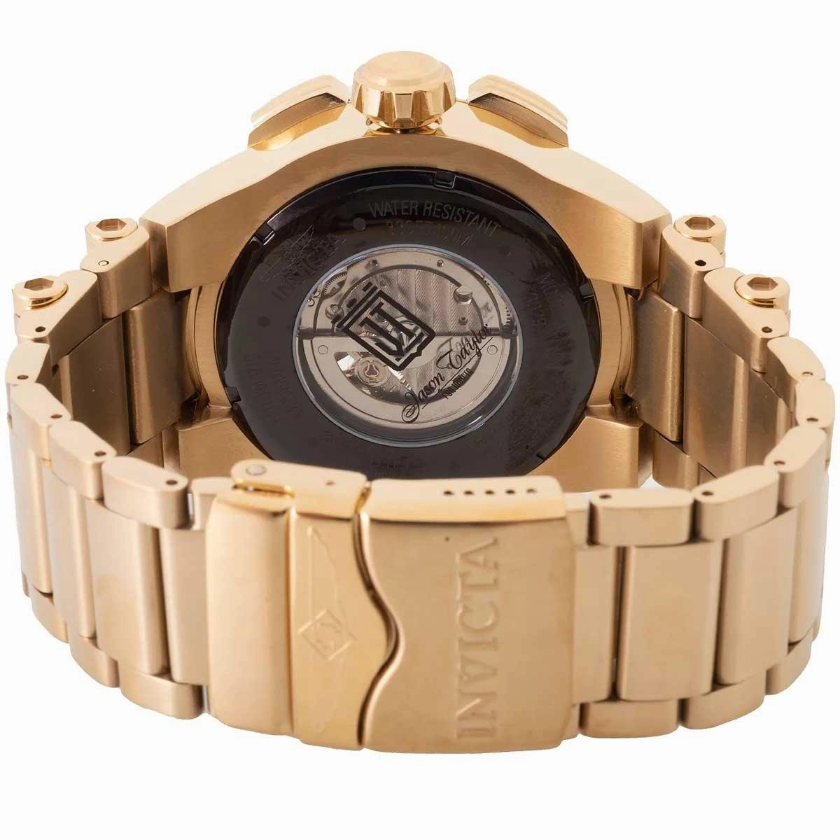 Invicta Men's Automatic Watch - Jason Taylor Gold Tone Glass Fiber Dial Steel | 36297
