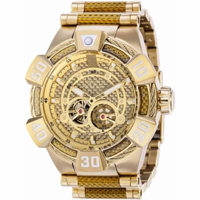 Invicta Men's Automatic Watch - Jason Taylor Gold Tone Glass Fiber Dial Steel | 36297