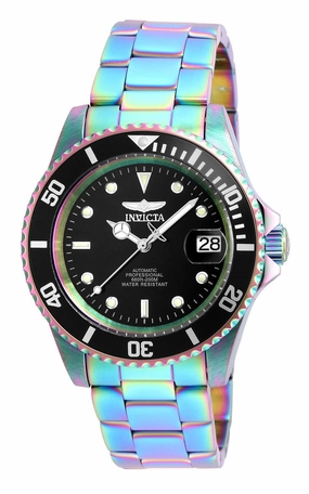 Invicta Men's Automatic Watch - Pro Diver Black Dial Iridescent Steel Dive | 26600