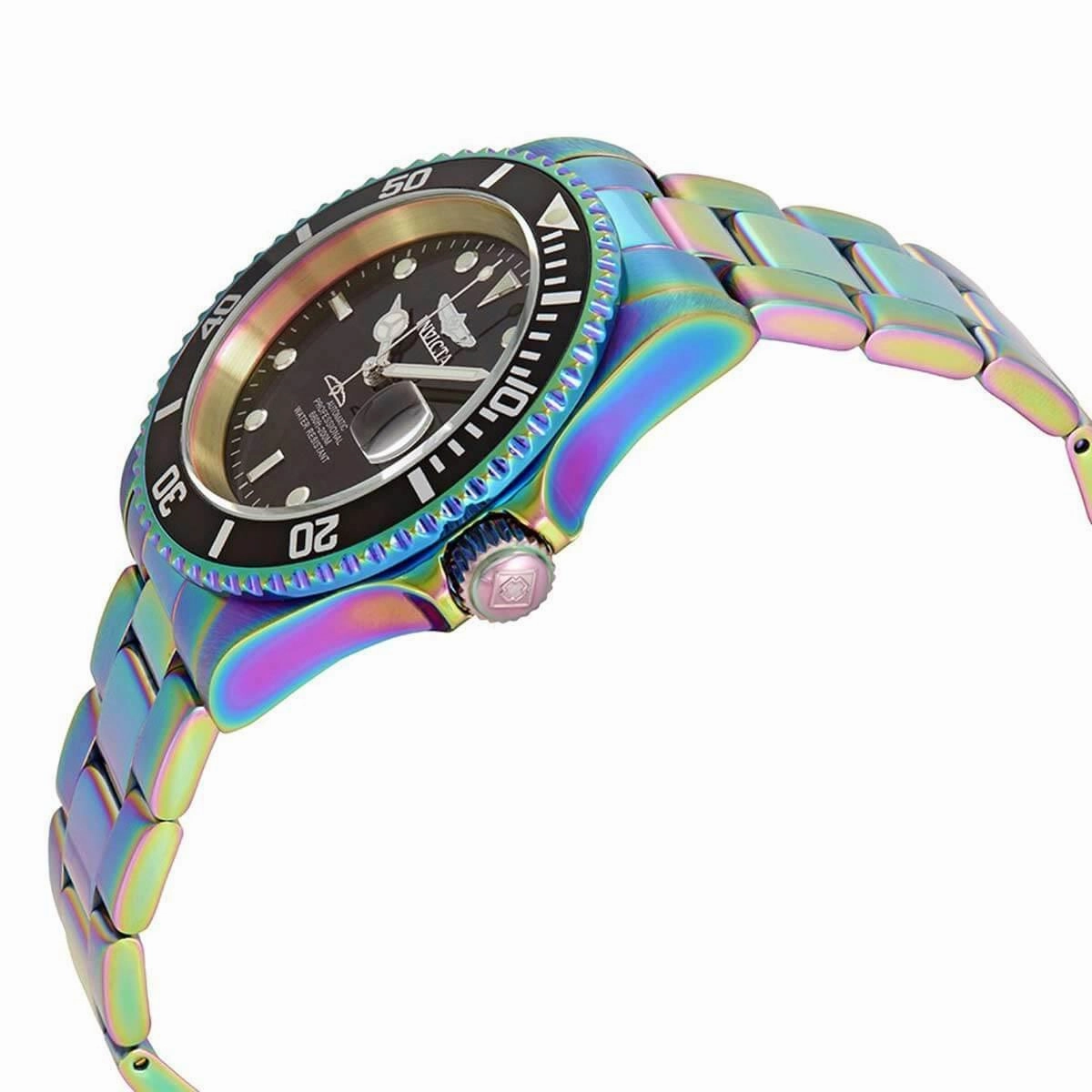 Invicta Men's Automatic Watch - Pro Diver Black Dial Iridescent Steel Dive | 26600