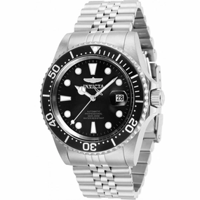 Invicta Men's Automatic Watch - Pro Diver Black Dial Silver Tone Bracelet | 30091