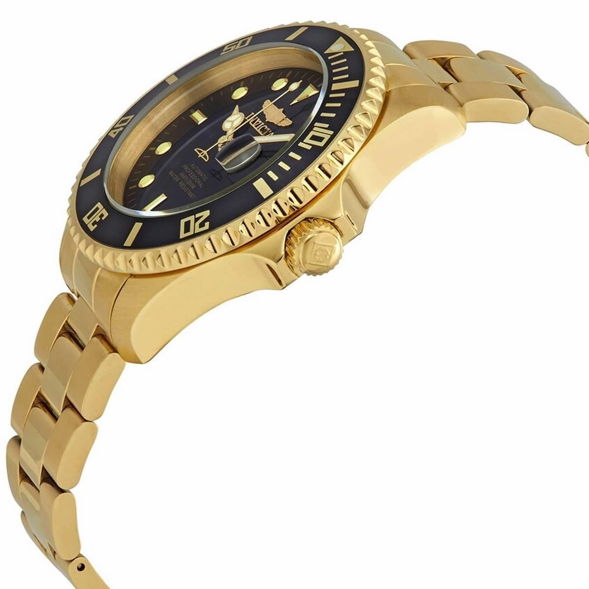 Invicta Men's Automatic Watch - Pro Diver Black Dial Yellow Gold Bracelet | 28948