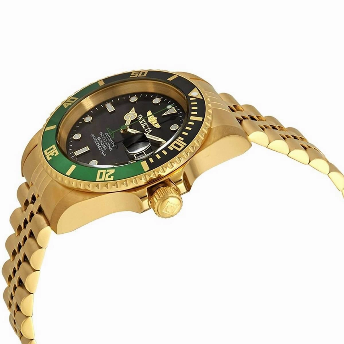 Invicta Men's Automatic Watch - Pro Diver Black Dial Yellow Gold Bracelet | 29184