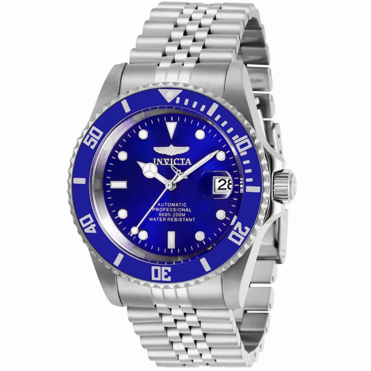 Invicta Men's Automatic Watch - Pro Diver Blue Dial Silver Tone Bracelet | 29179