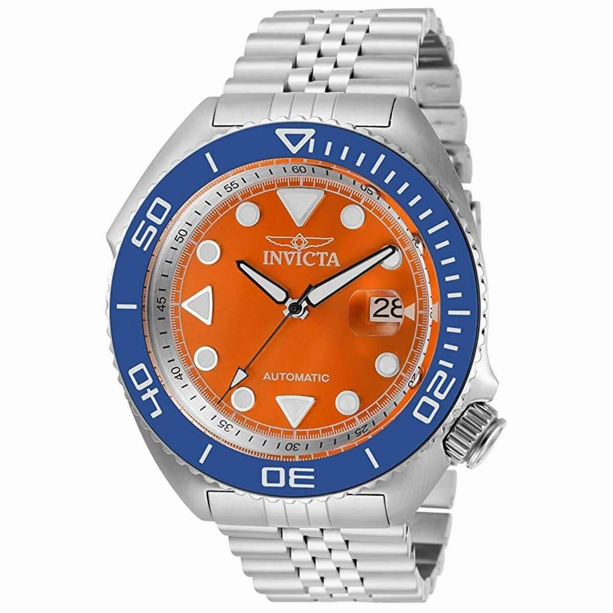Invicta Men's Automatic Watch - Pro Diver Orange and Silver Dial Bracelet | 30413