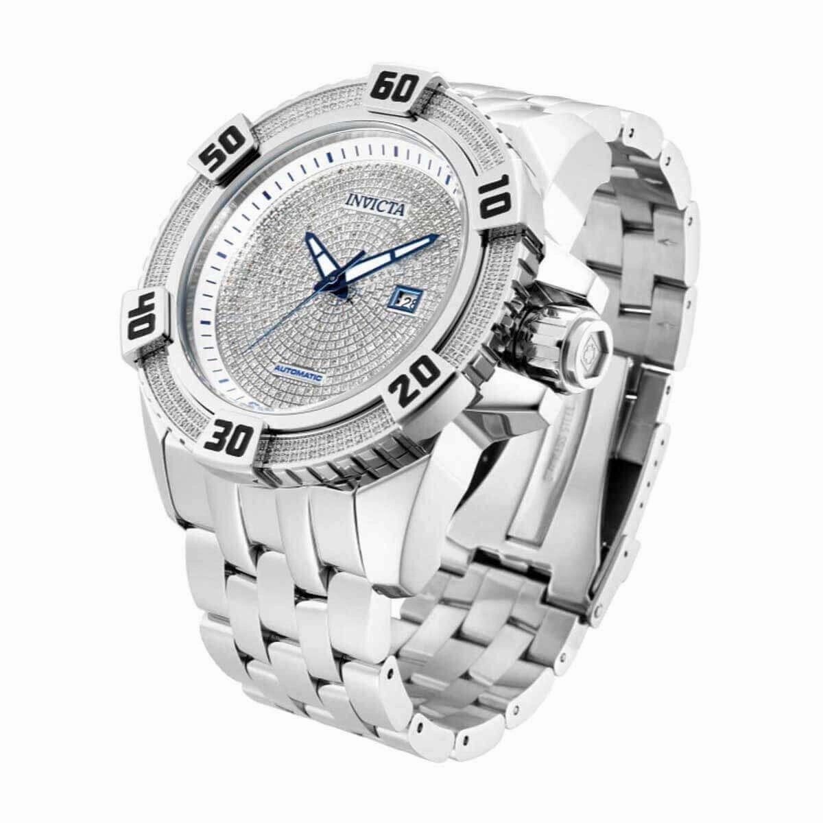 Invicta Men's Automatic Watch - Shaq Diamond Pave Silver Dial Steel Bracelet | 33779