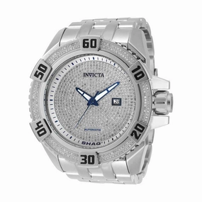 Invicta Men's Automatic Watch - Shaq Diamond Pave Silver Dial Steel Bracelet | 33779