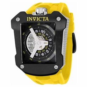 Invicta Men's Automatic Watch - Speedway Black and Silver Dial Yellow Strap | 41650